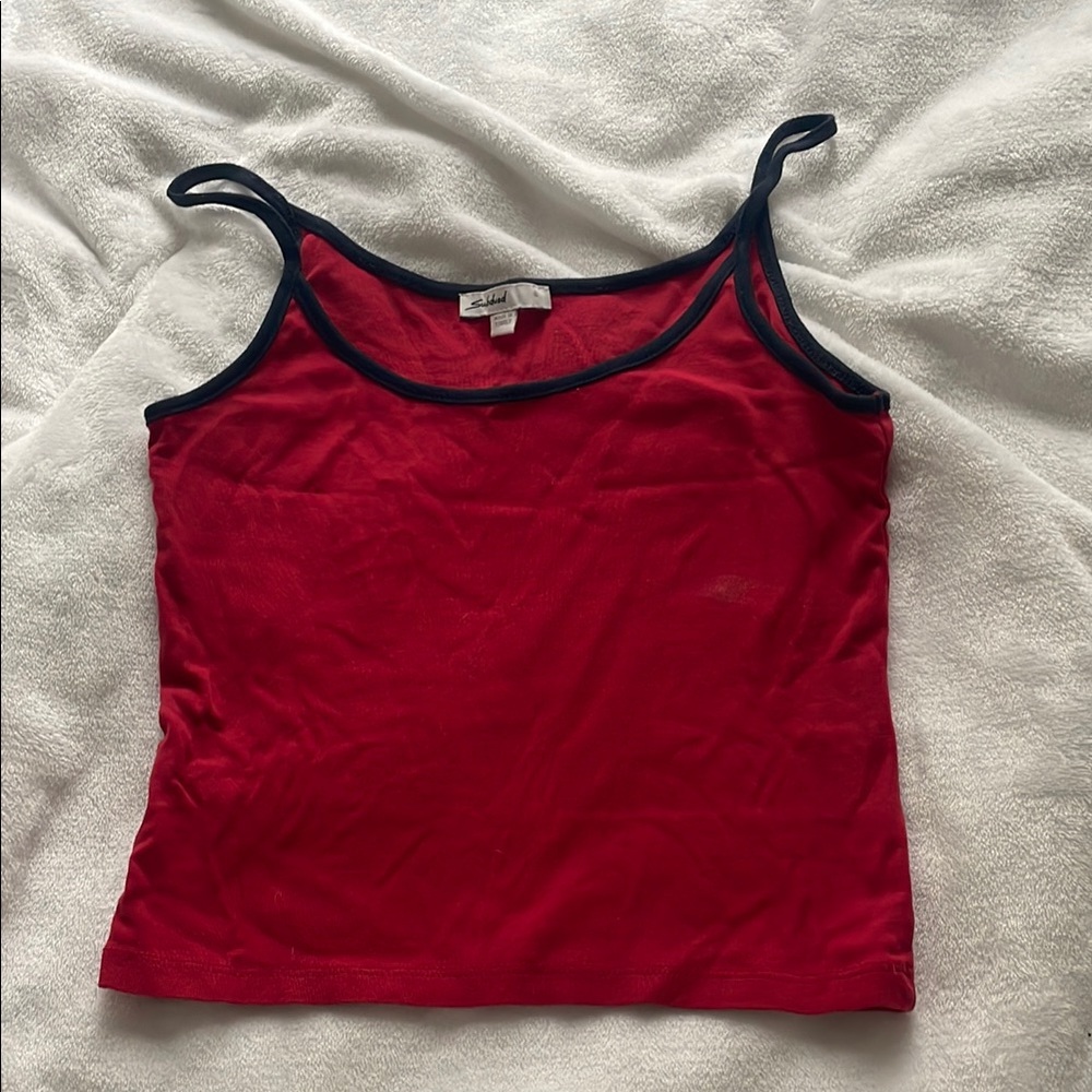 Subdued Red Cropped Tank Top